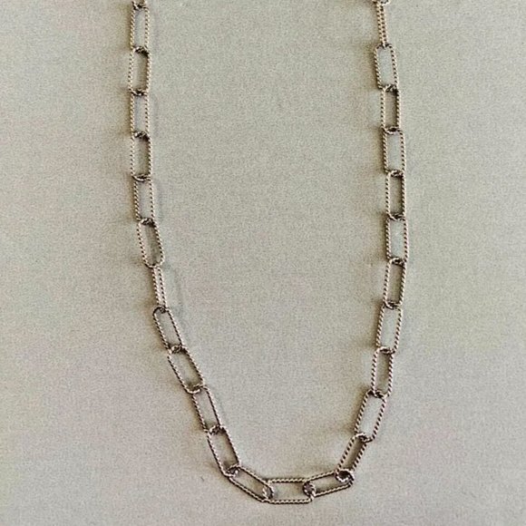 CAROLYN POLLACK American West Sterling 20" PAPERCLIP Chain Necklace QVC SOLD OUT - Picture 1 of 7